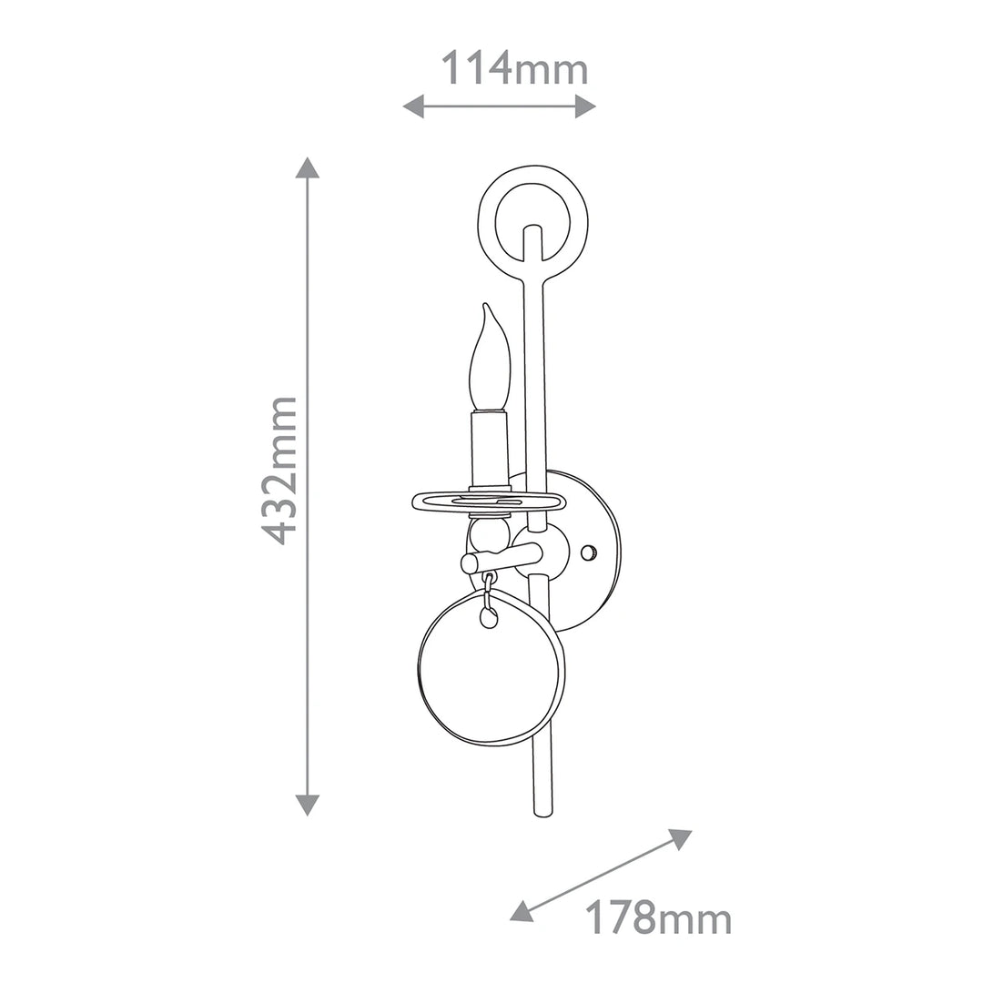 Sethos 1 Wall Light - Old Iron