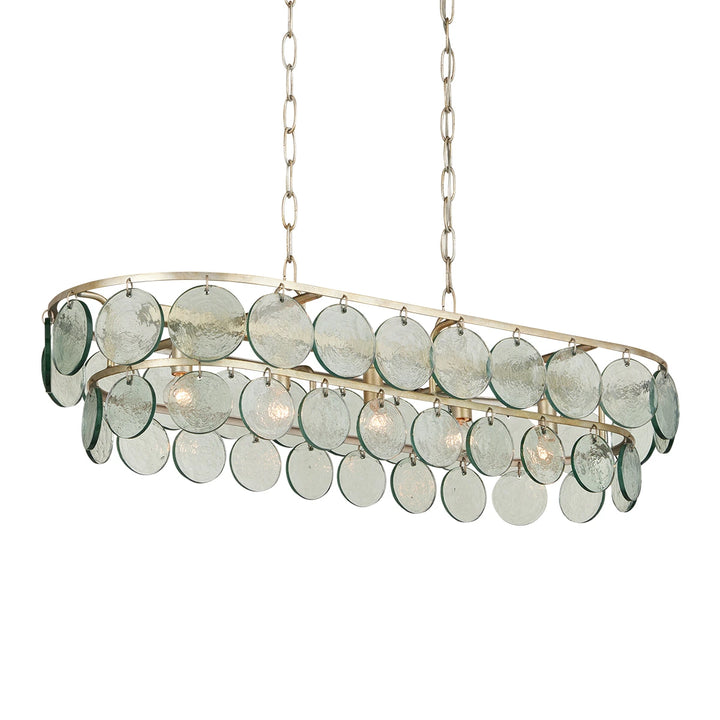 Settat 5 Chandelier - Silver Leaf
