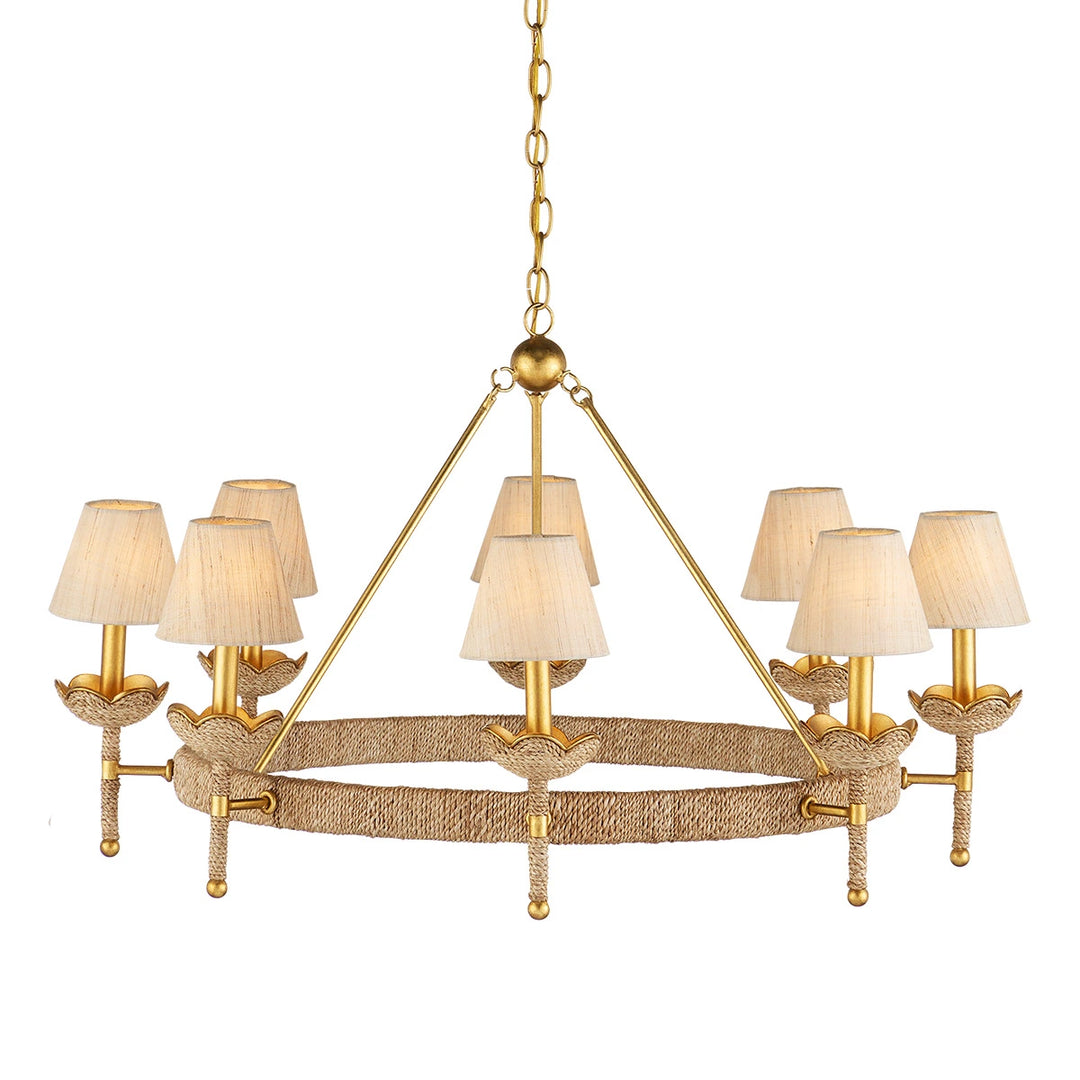Vichy 8 Chandelier - Contemporary Gold Leaf