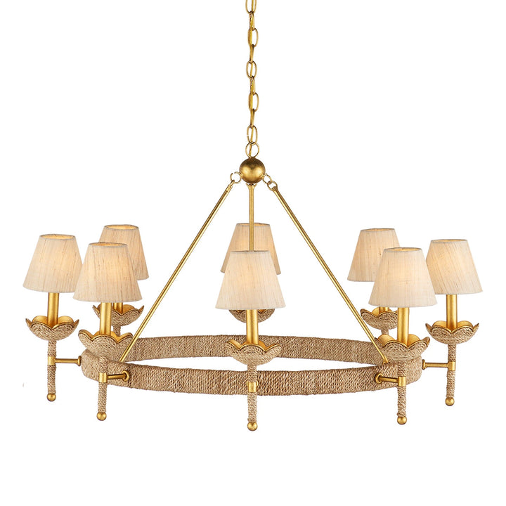 Vichy 8 Chandelier - Contemporary Gold Leaf