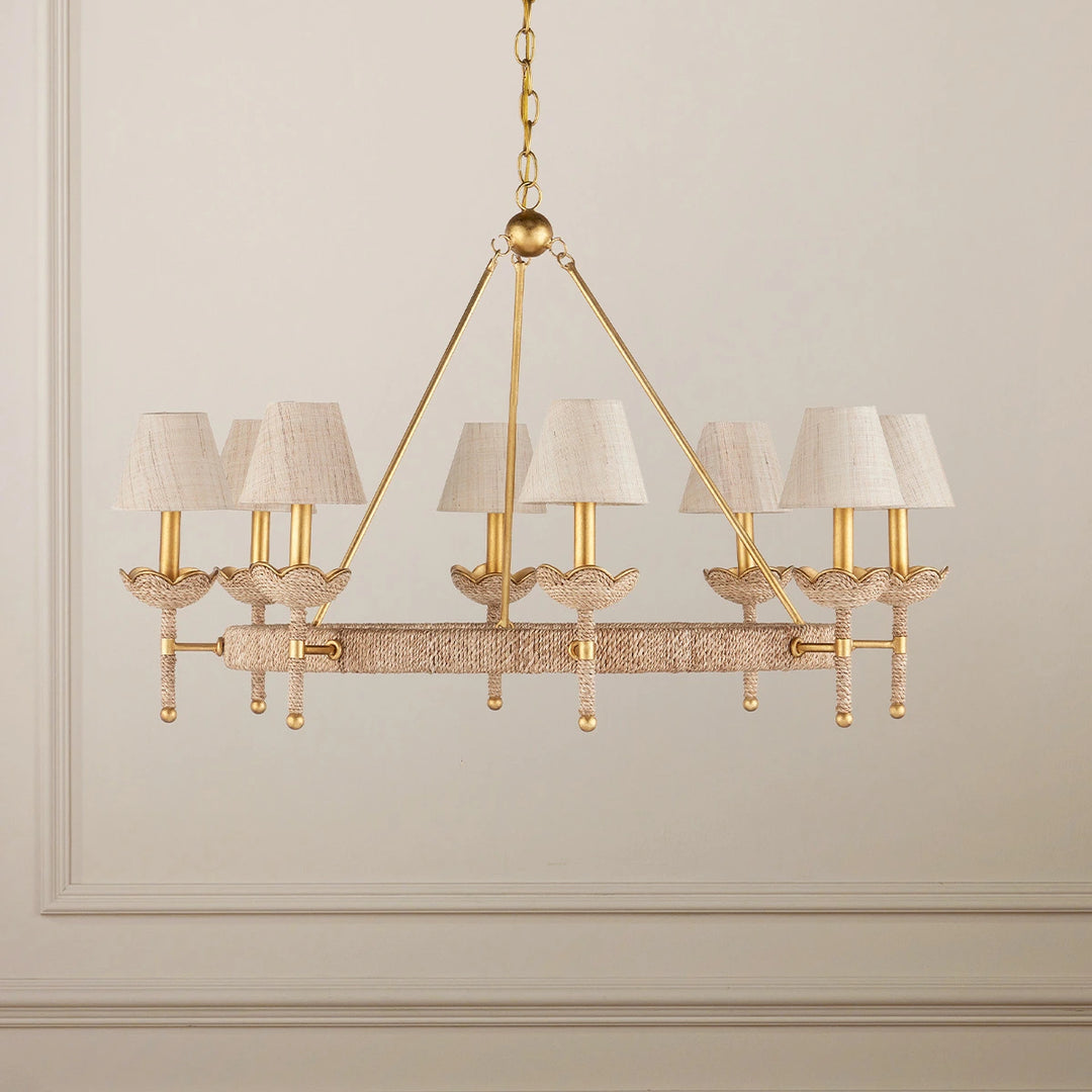 Vichy 8 Chandelier - Contemporary Gold Leaf