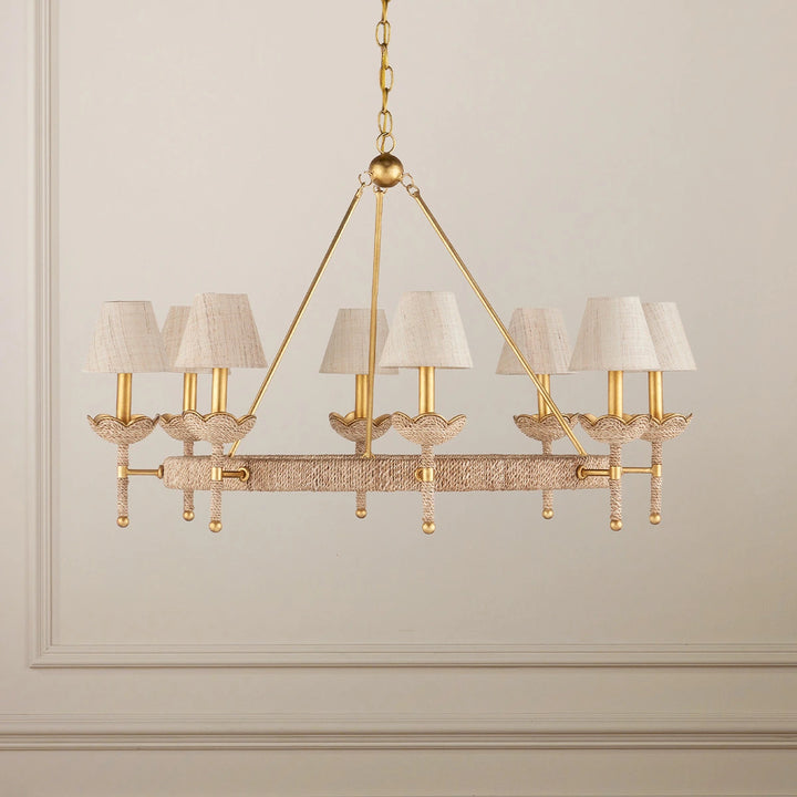 Vichy 8 Chandelier - Contemporary Gold Leaf