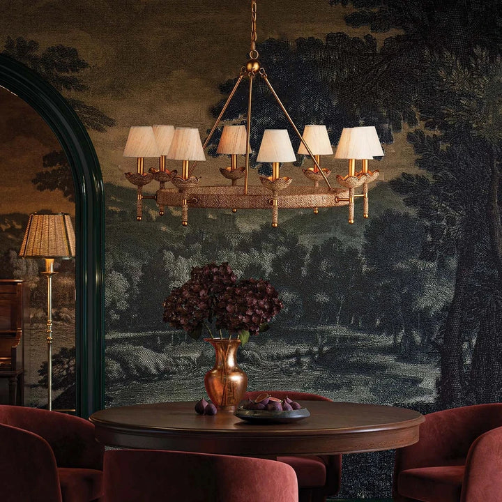 Vichy 8 Chandelier - Contemporary Gold Leaf