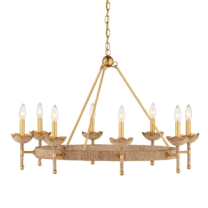 Vichy 8 Chandelier - Contemporary Gold Leaf