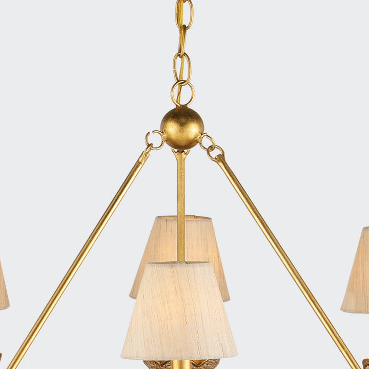 Vichy 8 Chandelier - Contemporary Gold Leaf