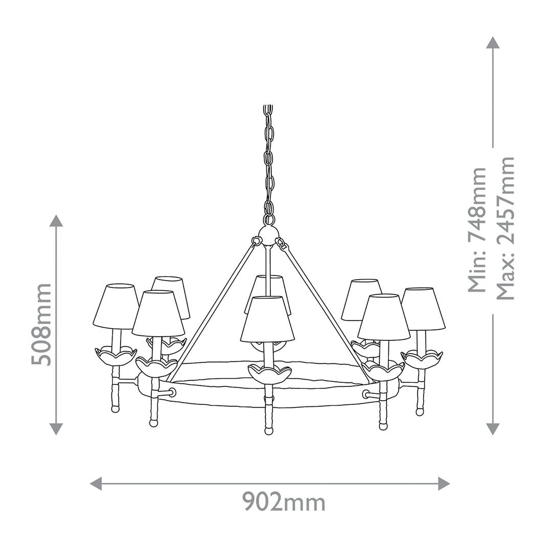 Vichy 8 Chandelier - Contemporary Gold Leaf