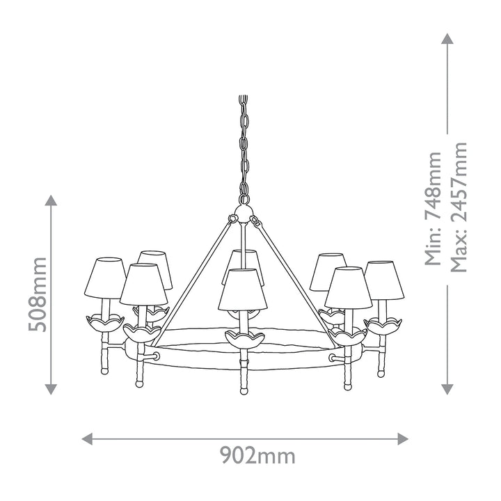 Vichy 8 Chandelier - Contemporary Gold Leaf