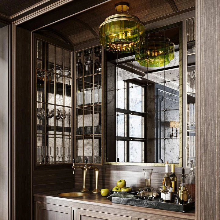 Vintner 3 Semi-Flush - Contemporary Gold Leaf