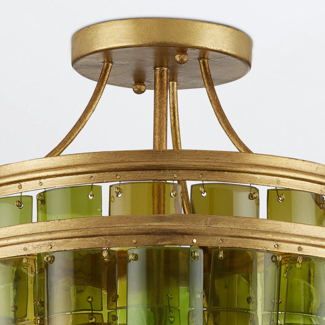 Vintner 3 Semi-Flush - Contemporary Gold Leaf