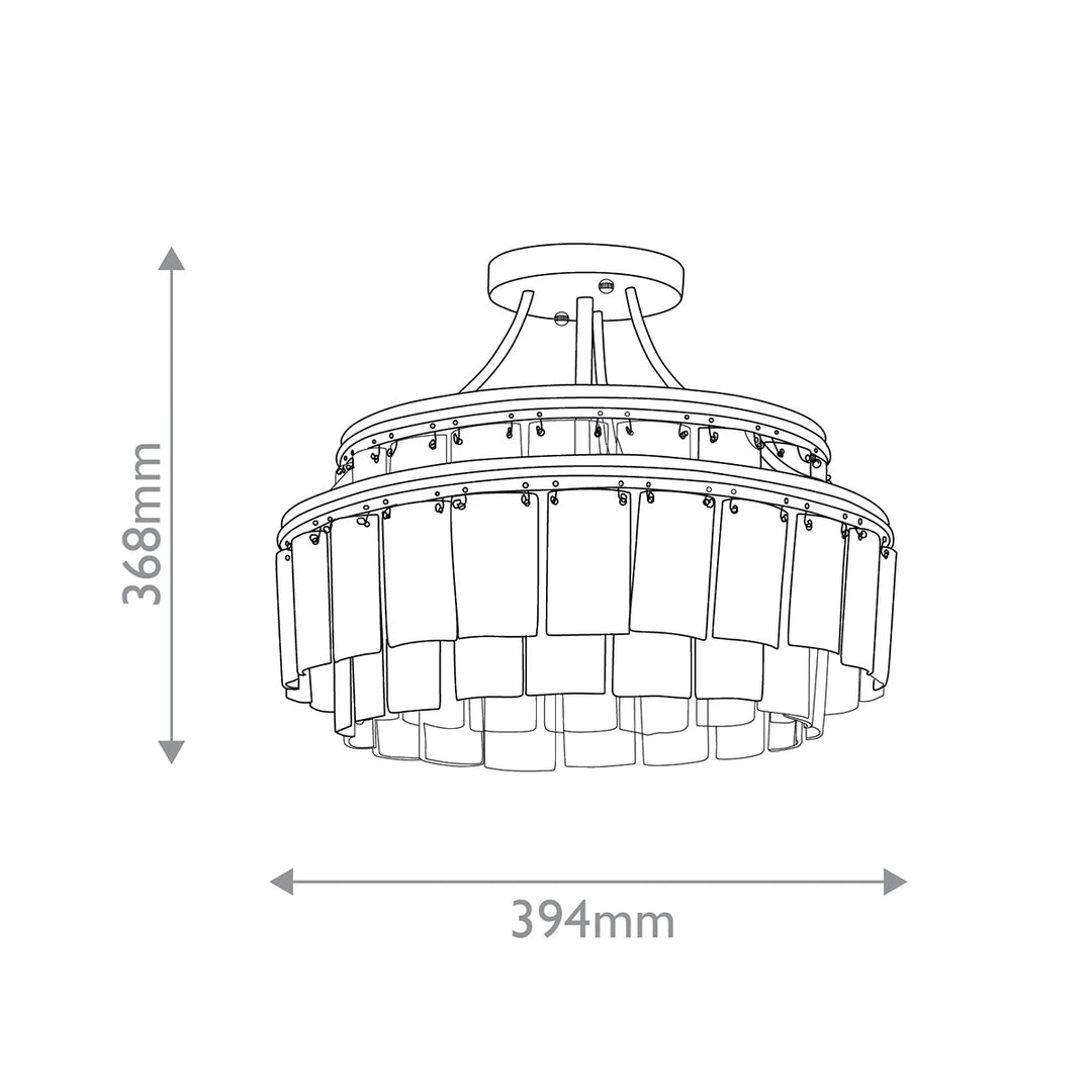 Vintner 3 Semi-Flush - Contemporary Gold Leaf