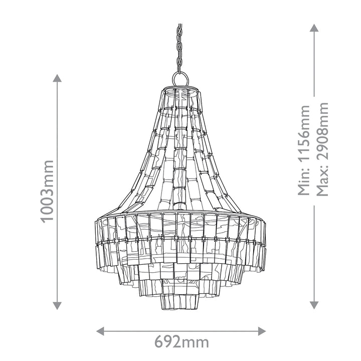 Vintner 7 Chandelier - Dark Contemporary Gold Leaf