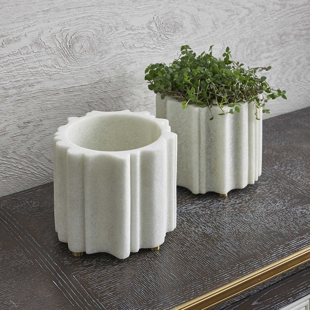 Black Label Ripple Round Planter Uttermost 2