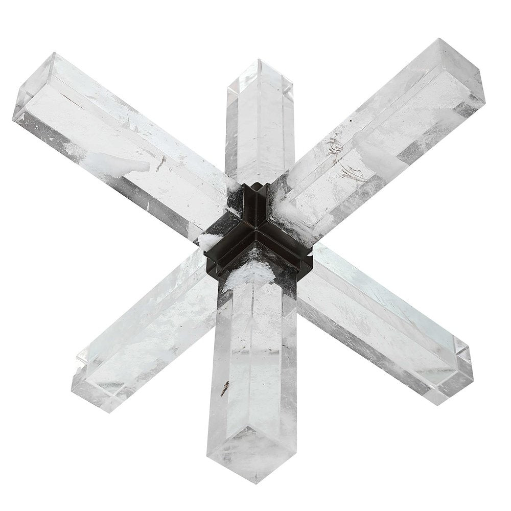 Black Label Double Cross Sculpture - Faux Quartz Crystal Uttermost 1
