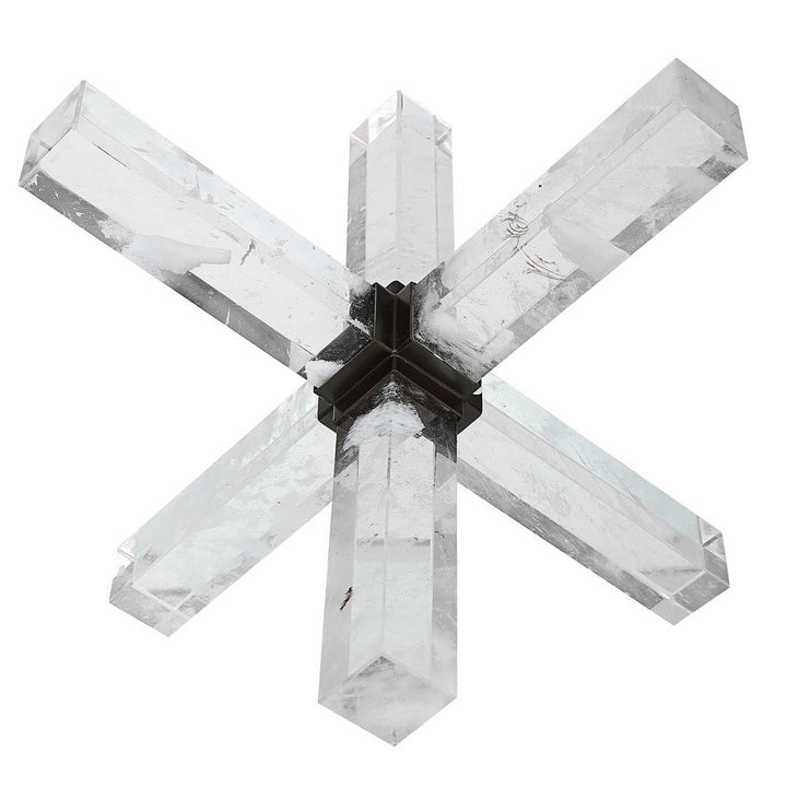 Black Label Double Cross Sculpture - Faux Quartz Crystal Uttermost 1