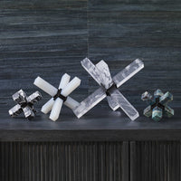 Uttermost Black Label Double Cross Sculpture - Faux Quartz Crystal