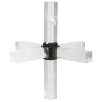 Uttermost Black Label Double Cross Sculpture - Faux Quartz Crystal