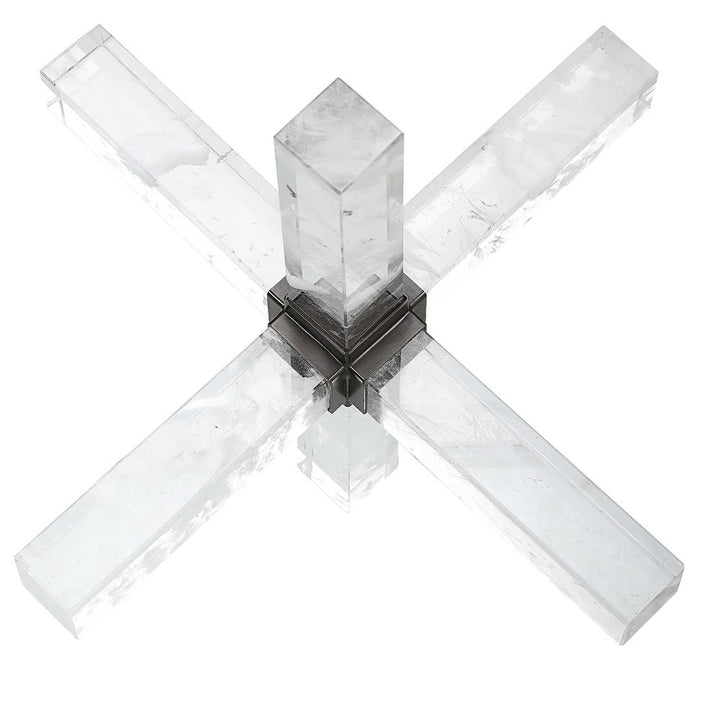 Black Label Double Cross Sculpture - Faux Quartz Crystal Uttermost 4
