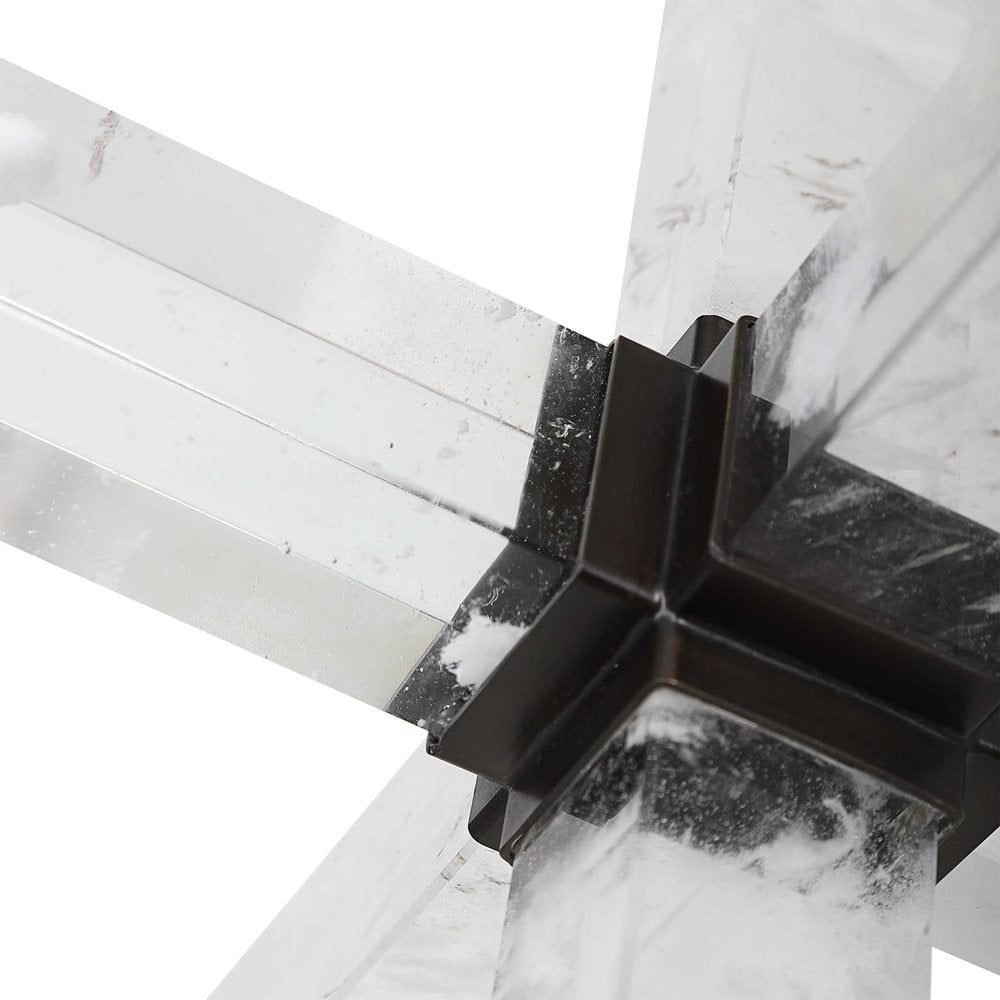 Black Label Double Cross Sculpture - Faux Quartz Crystal Uttermost 5