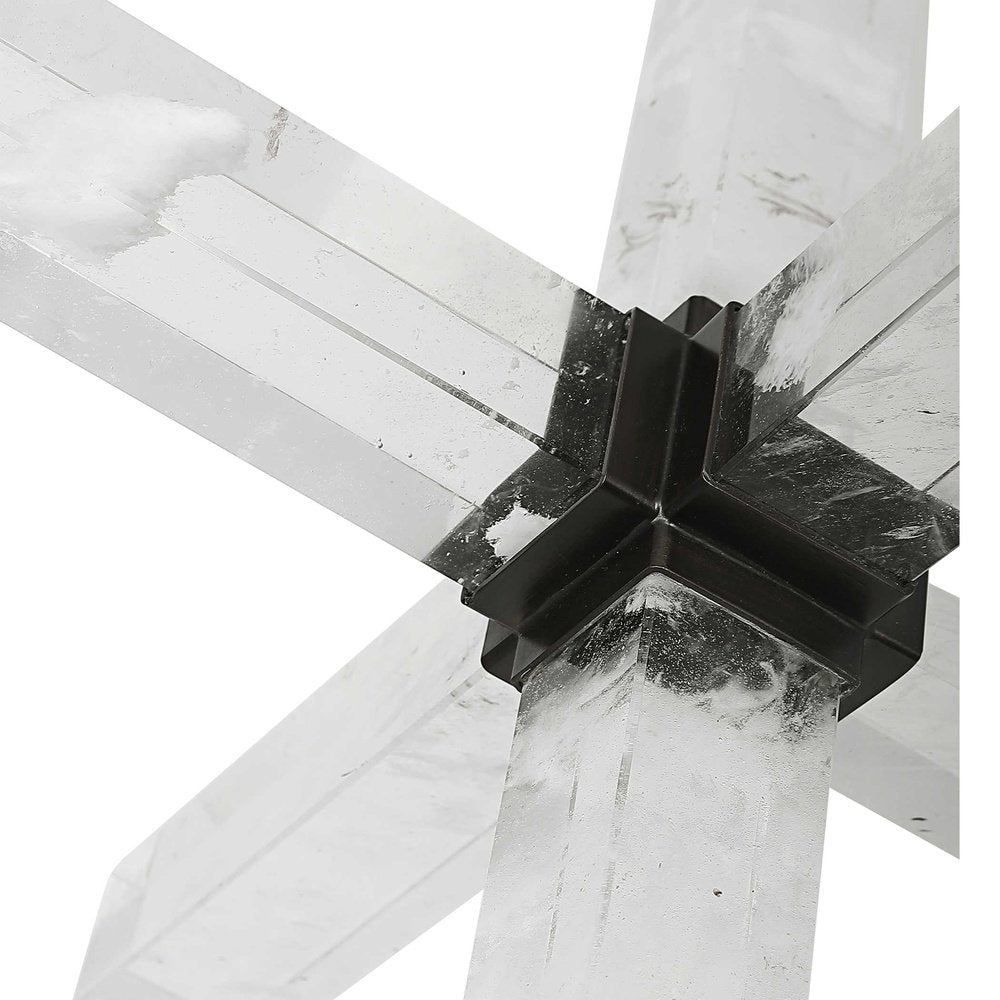 Black Label Double Cross Sculpture - Faux Quartz Crystal Uttermost 6