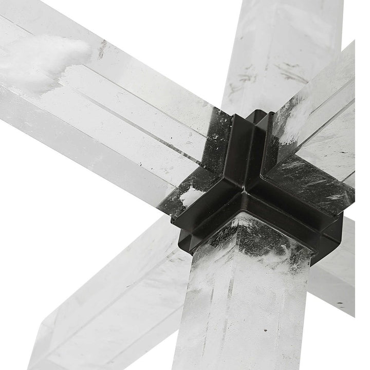 Black Label Double Cross Sculpture - Faux Quartz Crystal Uttermost 6