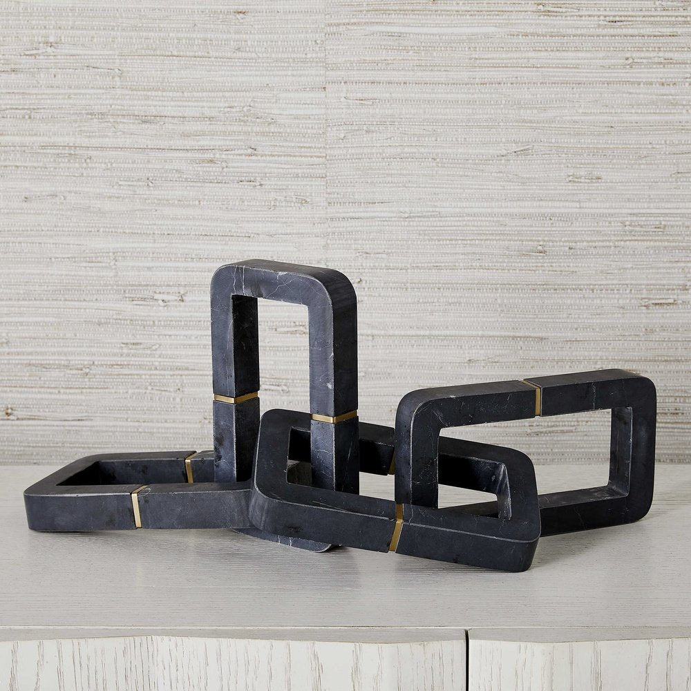 Uttermost Black Label Connection Sculpture - Black and White Marble