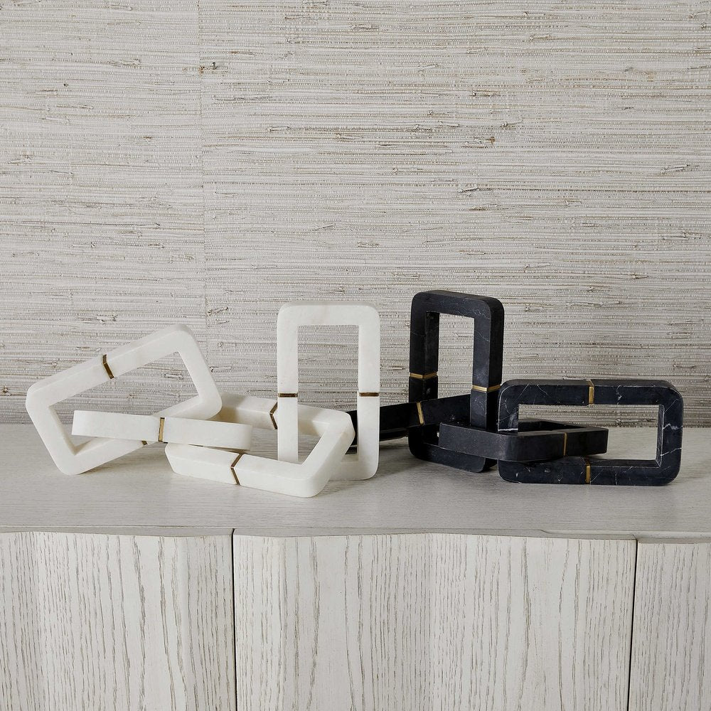 Uttermost Black Label Connection Sculpture - Black and White Marble