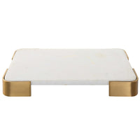 Uttermost Black Label Elevated Tray/Plateau - White Marble Small