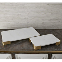 Uttermost Black Label Elevated Tray/Plateau - White Marble Small