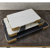 Uttermost Black Label Elevated Tray/Plateau - White Marble Small