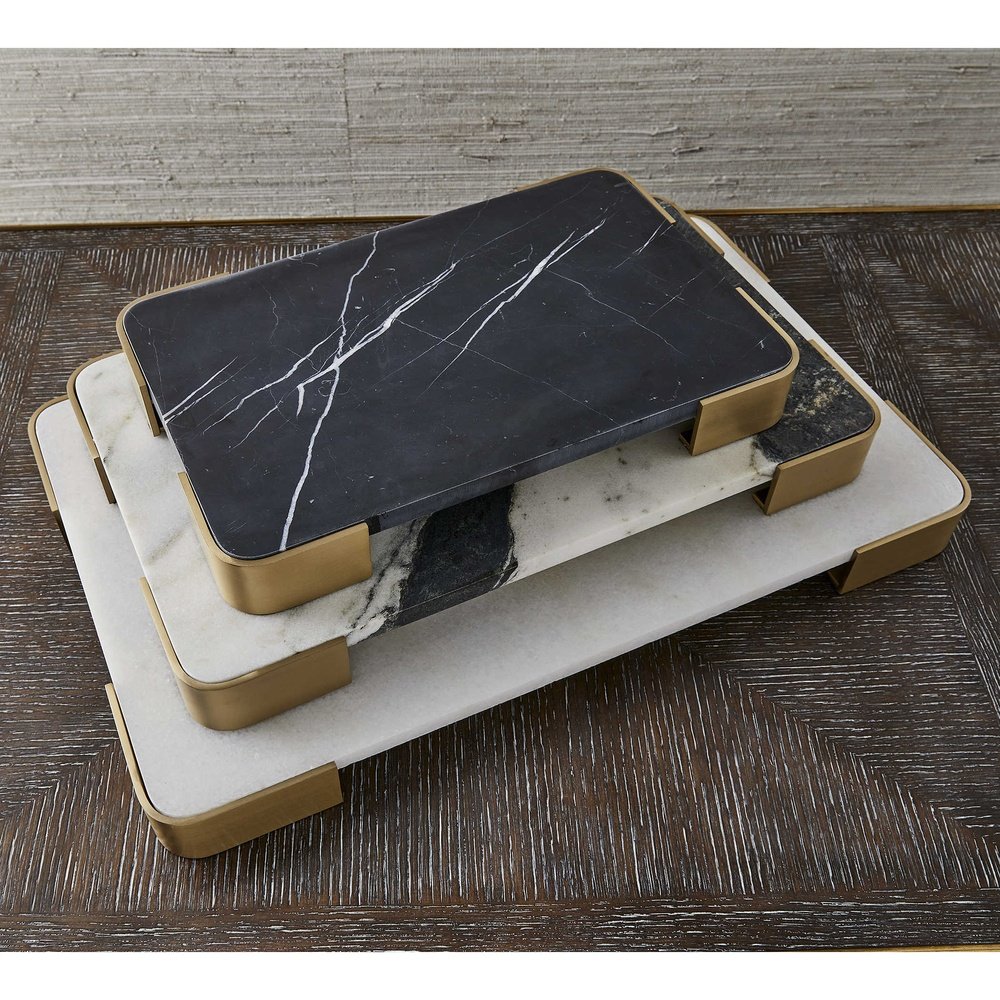 Uttermost Black Label Elevated Tray/Plateau - Black Marble Small