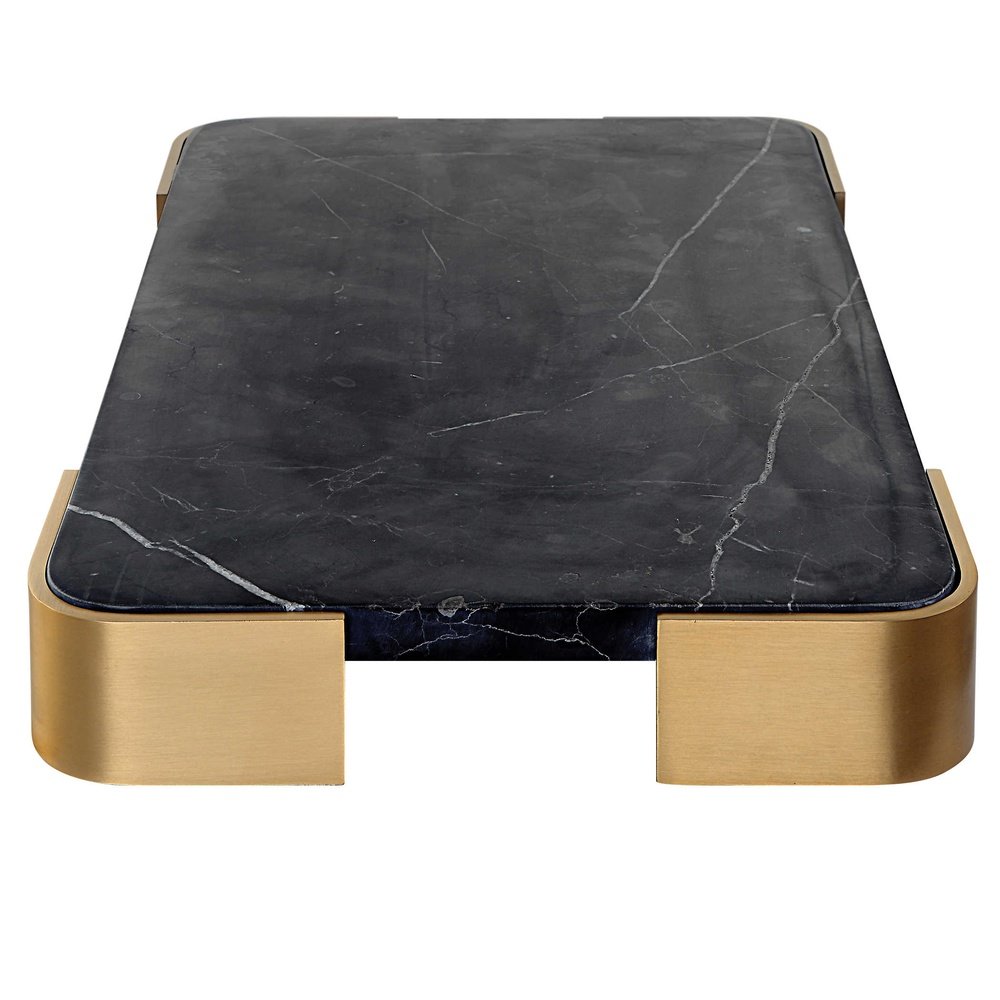 Uttermost Black Label Elevated Tray/Plateau - Black Marble Small