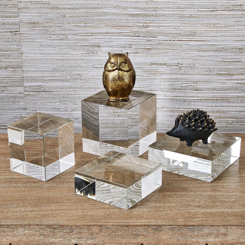 Black Label Set of 2 Cube Risers/Sculptures - Crystal Uttermost 2