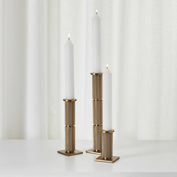 Black Label Knurled Set of 3 Taper Candle Holders Uttermost 2