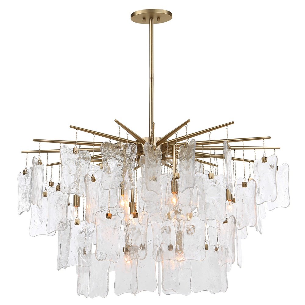 Black Label Seeded Shield 8 Light Chandelier Uttermost 1