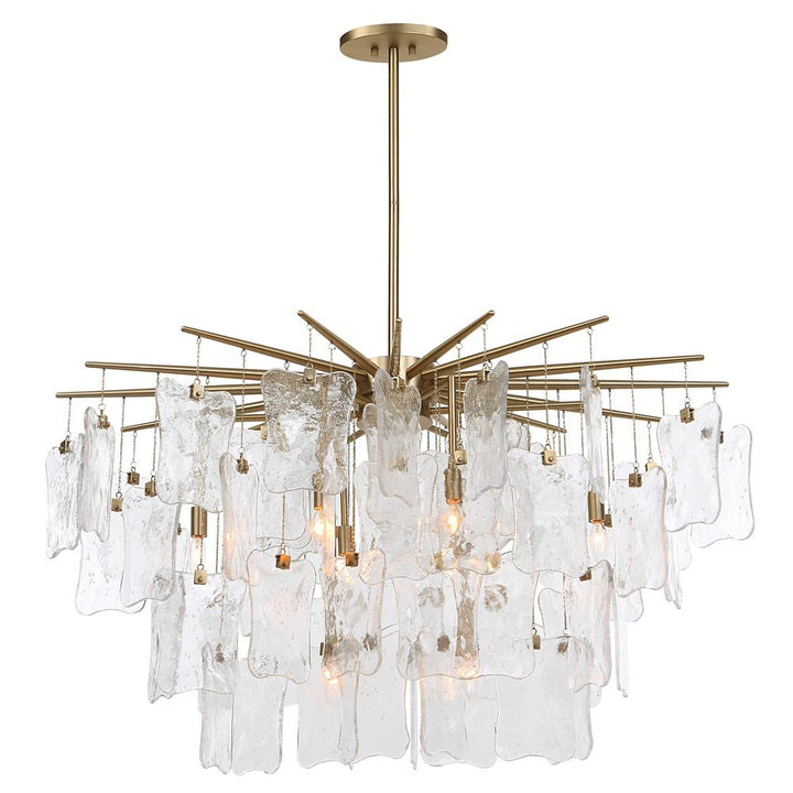 Black Label Seeded Shield 8 Light Chandelier Uttermost 1