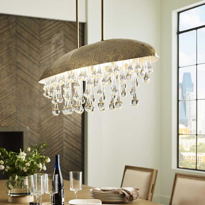 Downpour Brass & Glass Droplet Pendant Light