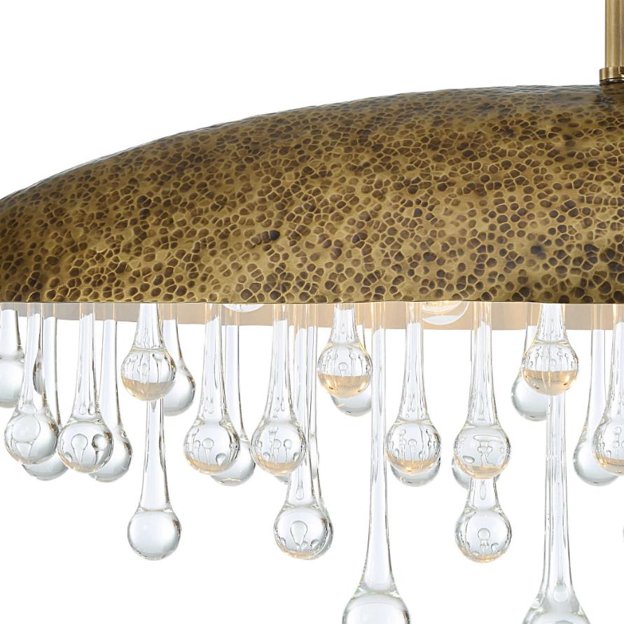 Downpour Brass & Glass Droplet Pendant Light