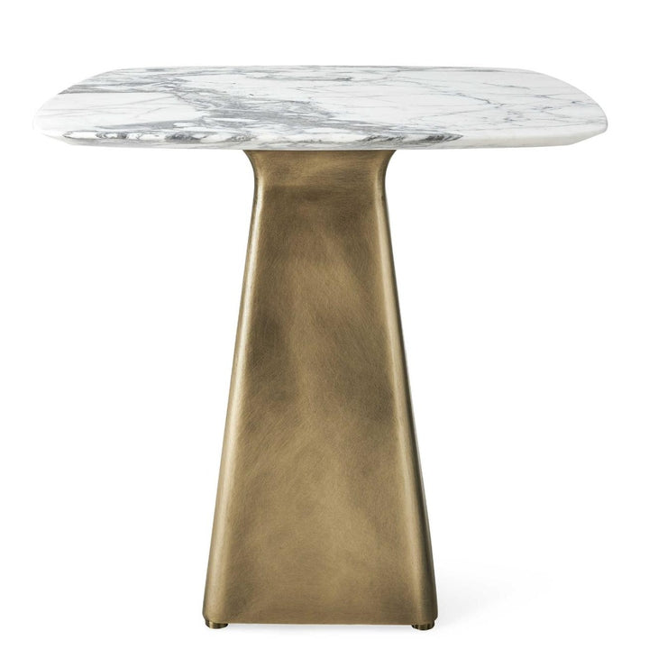 Equilateral Side Table Marble & Brass