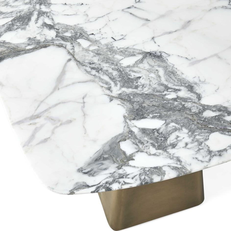 Equilateral Side Table Marble & Brass