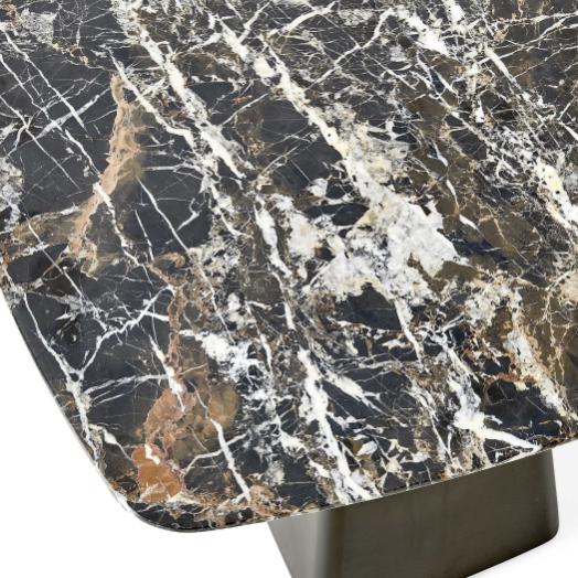 Equilateral Side Table Marble & Bronze