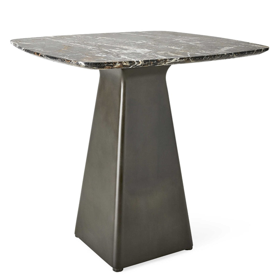 Equilateral Side Table Marble & Bronze