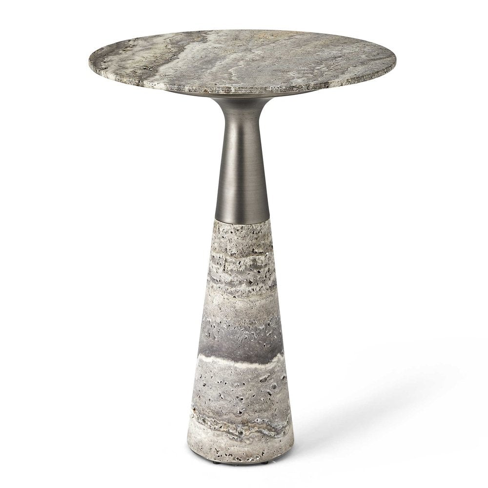 Black Label Pier Accent Table - Grey Travertine Uttermost 1