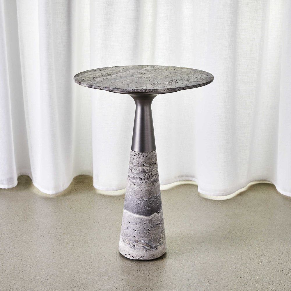 Black Label Pier Accent Table - Grey Travertine Uttermost 2