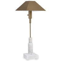 Uttermost Black Label Telescope Buffet Lamp in White Marble & Brass