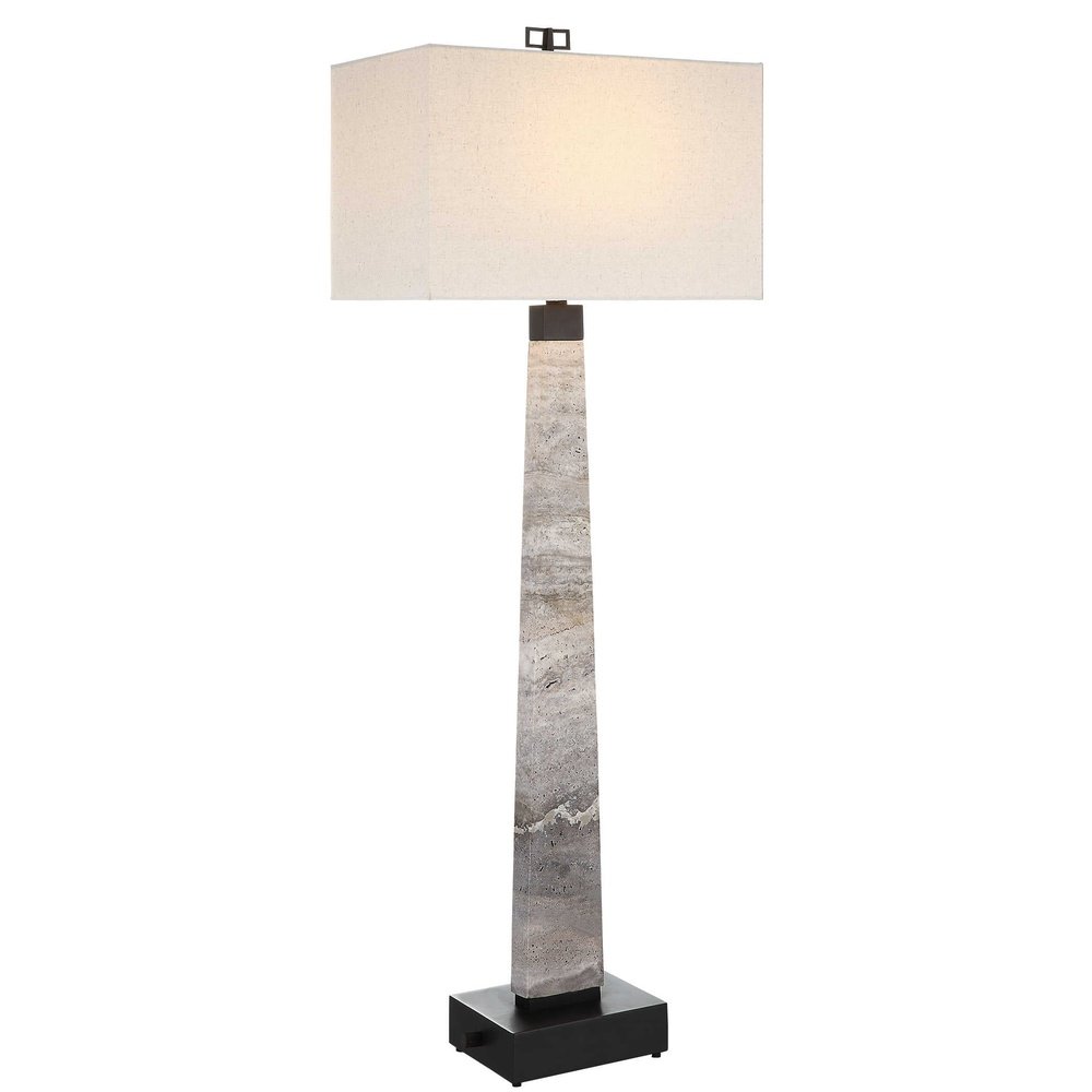 Black Label Spire Buffet Marble Lamp - Rustic Gray Stone/Bronze Uttermost 4