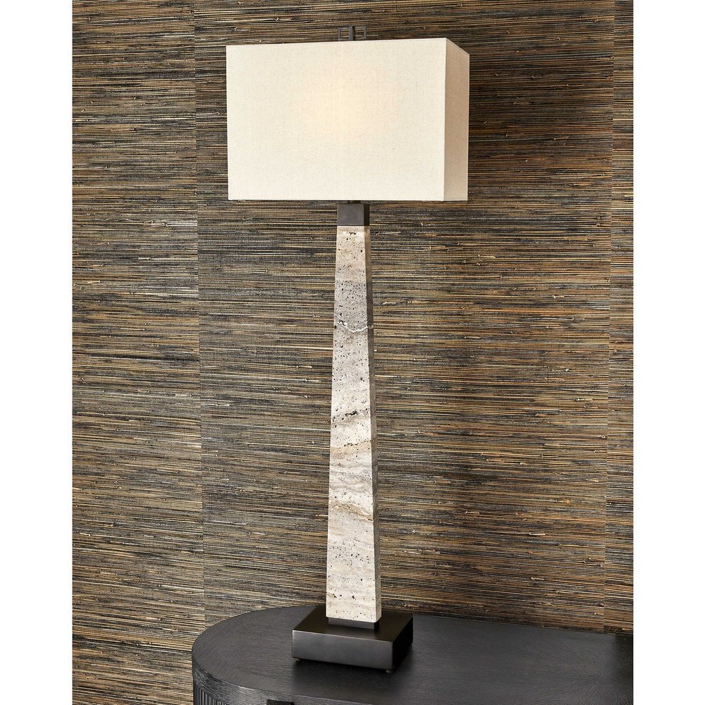Black Label Spire Buffet Marble Lamp - Rustic Gray Stone/Bronze Uttermost 2
