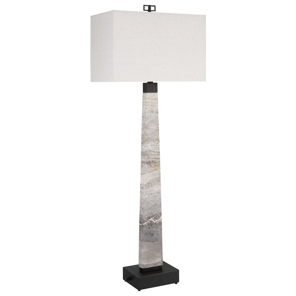 Black Label Spire Buffet Marble Lamp - Rustic Gray Stone/Bronze Uttermost 5