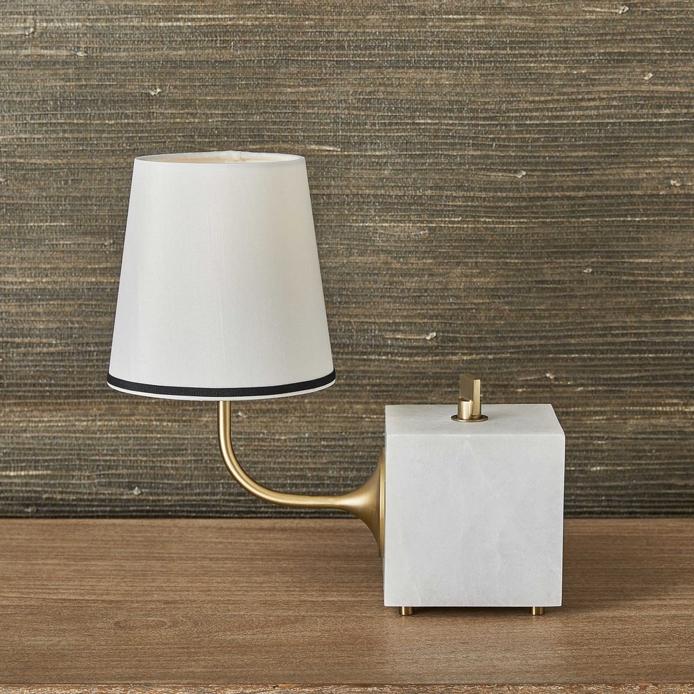 Uttermost Black Label Blockhead Gooseneck Mini Lamp - Satin Brass