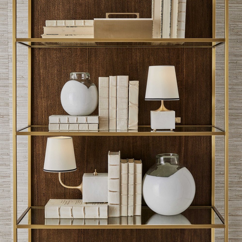 Black Label Blockhead Gooseneck Mini Lamp - Satin Brass Uttermost 2