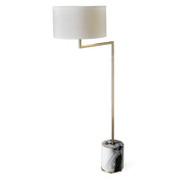 Uttermost Black Label Pivot Floor Lamp - Panda Marble/Brass